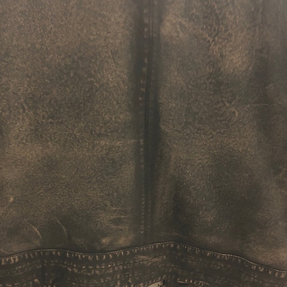 John Varvatos Brown Distressed Leather Bomber Jacket with Vintage Appeal - Picture 7 of 8